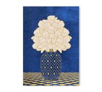 ADAM and ALICE Premium Wall Art Print - Flowers Art - Vintage Vase - Home Decor for Living Room/Bedroom/Hallway/Office - Blue - A3