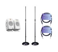 ADAM Audio - D3V (White) Monitors with Floor Stands + Cables