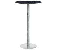 Adam Bar Table - Black Glass - Round