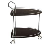 Adam Bar Trolley - Black Glass - 2 Tier