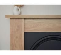 Adam Burlington Electric Fireplace Suite in Oak & Charcoal Grey, 43 Inch