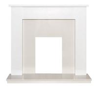 Adam Buxton Fireplace In Pure White & White Marble, 48 Inch