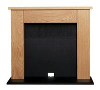 Adam Chester Electric Stove Fireplace in Oak & Black, 39 Inch