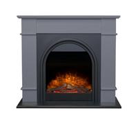 Adam Chesterfield Electric Fireplace Suite in Grey & Charcoal Grey, 44 Inch