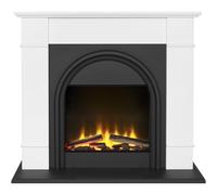 Adam 2kW Chesterfield Electric Fireplace Suite In White & Charcoal Grey 44 Inch