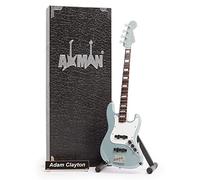 Adam Clayton (U2) - Bass : Miniature Guitar Replica - Music Gifts - Handmade Ornamental 1/4 Scale - Includes a Display Box, Name Tag and Miniature Stand