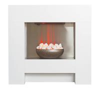 Adam Cubist Electric Fireplace Suite in White, 36 Inch