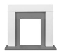 Adam Dakota Fireplace in Pure White & Grey, 39 Inch