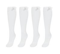 adam & eesa Back to School Girls Cotton Rich Knee High Bow Socks Long Length Uniform Stockings 4 Pair