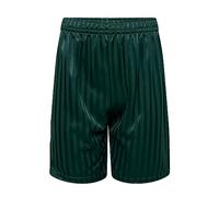 adam & eesa Back to School Unisex Boys Girls Shadow Stripe PE Summer Shorts - Drawstring Elastic Waist Football Cycling Sports Bottom for Kids in Size 3-12 Years Bottle Green