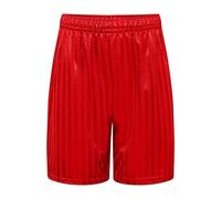 adam & eesa Back to School Unisex Boys Girls Shadow Stripe PE Summer Shorts - Drawstring Elastic Waist Football Cycling Sports Bottom Mens Womens Red