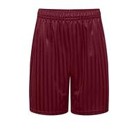 adam & eesa Back to School Unisex Boys Girls Shadow Stripe PE Summer Shorts - Drawstring Elastic Waist Football Cycling Sports Bottom Mens Womens Maroon