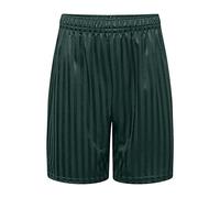 adam & eesa Back to School Unisex Boys Girls Shadow Stripe PE Summer Shorts - Drawstring Elastic Waist Football Cycling Sports Bottom Mens Womens Bottle Green