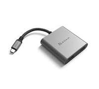 ADAM elements CASA Hub H2 2-in-1 USB-C Dual HDMI MST Display Adapter (2 HDMI Ports with 4K UHD Resolution, 4K @ 60Hz for One Screen, 4K @ 30Hz for Two Screens) - Grey