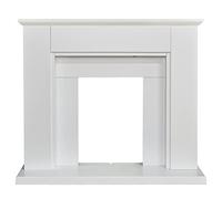 Adam Eltham Fireplace in Pure White with Downlights, 45 Inch