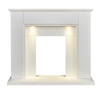 Adam Eltham Fireplace In Pure White With Downlights, 45 Inch