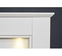 Adam Eltham Fireplace in Pure White with Downlights & Eclipse Electric Fire in Chrome, 45 Inch Adam Fires & Fireplaces Grey One Size