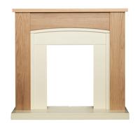 Adam Fires & Fireplaces Adam Chilton Fireplace in Oak & Cream, 39 Inch in Light Oak Adam Fires & Fireplaces Light Oak