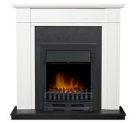Adam Fires & Fireplaces Adam Georgian Fireplace in Pure White & Black with Blenheim Electric Fire in Black, 39 Inch Adam Fires & Fireplaces Black