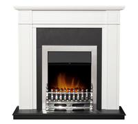 Adam Fires & Fireplaces Adam Georgian Fireplace in Pure White & Black with Blenheim Electric Fire in Chrome, 39 Inch in Grey Adam Fires & Fireplaces Grey
