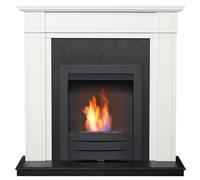 Adam Fires & Fireplaces Adam Georgian Fireplace in Pure White & Black with Colorado Bio Ethanol Fire in Black, 39 Inch Adam Fires & Fireplaces Black