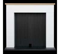 Adam Fires & Fireplaces Adam Innsbruck Stove Fireplace in Pure White & Black, 45 Inch Adam Fires & Fireplaces White