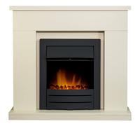 Adam Lomond Fireplace in Stone Effect with Colorado Electric Fire in Black, 39 Inch