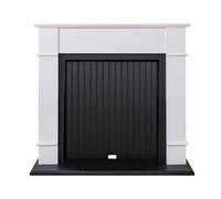 Adam Oxford Stove Fireplace in Pure White & Black 48 Inch, Black