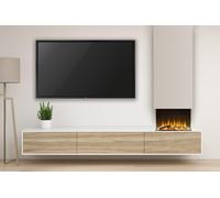 Adam Fires & Fireplaces Adam Sahara Panoramic Media Wall Electric Fire, 22 Inch in Black Adam Fires & Fireplaces Black