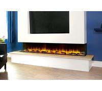 Adam Fires & Fireplaces Adam Sahara Panoramic Media Wall Electric Fire, 81 Inch in Black Adam Fires & Fireplaces Black