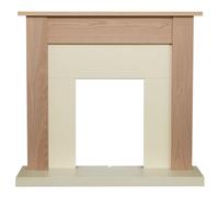 Adam Fires & Fireplaces Adam Southwold Fireplace in Oak & Cream, 43 inch in Light Oak Adam Fires & Fireplaces Light Oak