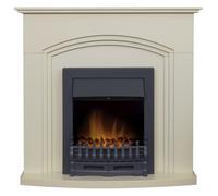 Adam Fires & Fireplaces Adam Truro Fireplace in Cream with Blenheim Electric Fire in Black, 41 Inch in Black Adam Fires & Fireplaces Black