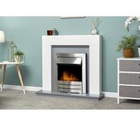 Adam Fires & Fireplaces Colorado Electric Fire in Brushed Steel in Black Adam Fires & Fireplaces Black