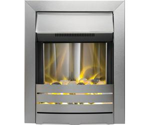 Adam Fires & Fireplaces Helios Electric Fire in Brushed Steel in Silver Adam Fires & Fireplaces Silver
