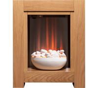 Adam Fires & Fireplaces Monet Fireplace Suite in Oak with Electric Fire, 23 Inch in Brown Adam Fires & Fireplaces Brown