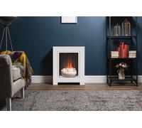 Adam Fires & Fireplaces Monet Fireplace Suite in Pure White with Electric Fire, 23 Inch Adam Fires & Fireplaces White