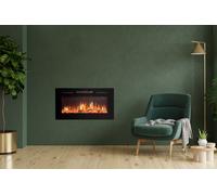 Adam Fires & Fireplaces Orlando Inset / Wall Mounted Electric Fire, 36 Inch in Black Adam Fires & Fireplaces Black