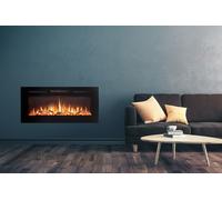Adam Fires & Fireplaces Orlando Inset / Wall Mounted Electric Fire, 42 Inch in Black Adam Fires & Fireplaces Black