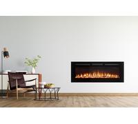 Adam Fires & Fireplaces Orlando Inset / Wall Mounted Electric Fire, 50 Inch in Black Adam Fires & Fireplaces Black