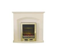 Adam Fires & Fireplaces Truro Electric Fireplace Suite With Brass Inset Fire Ivory