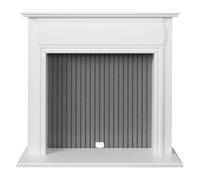 Adam Florence Stove Fireplace in Pure White & Grey, 48 Inch