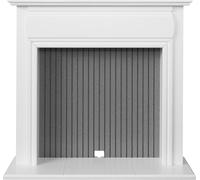 Adam Florence Stove Fireplace in Pure White & Grey 48 Inch, Grey