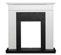 Adam Georgian Fireplace in Pure White and Black, 39 Inch