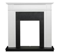 Adam Georgian Fireplace in Pure White & Black, 39 Inch