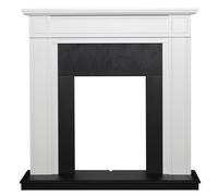 Adam Georgian Fireplace in Pure White & Black, 39 Inch Adam Fires & Fireplaces White One Size