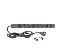 Adam Hall 19 EU Power Strip with USB Chargers 8 Sockets