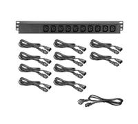 Adam Hall 19 IEC Power Strip with 10 Connectors 1U