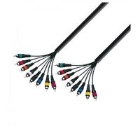 Adam Hall 3 STAR 8 Way Unbalanced RCA Studio Loom Cable 5m