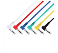 Adam Hall 3 STAR Balanced Set of 6 Coloured Angled 1/4" Jack TRS Patch Cables 60cm