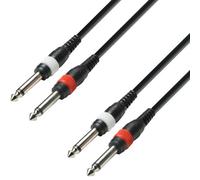 Adam Hall 3 Star Series 1m 2x 6.3mm Jack Mono to 2x 6.3mm Jack Mono Audio Cable